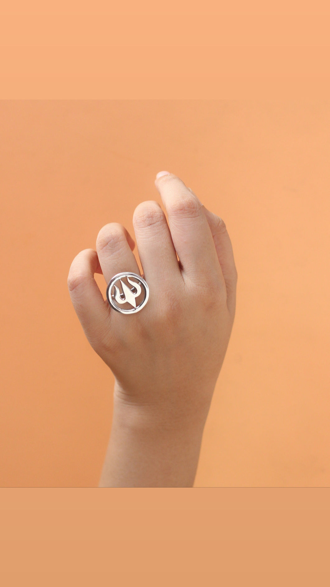 TRISHUL SILVER RING
