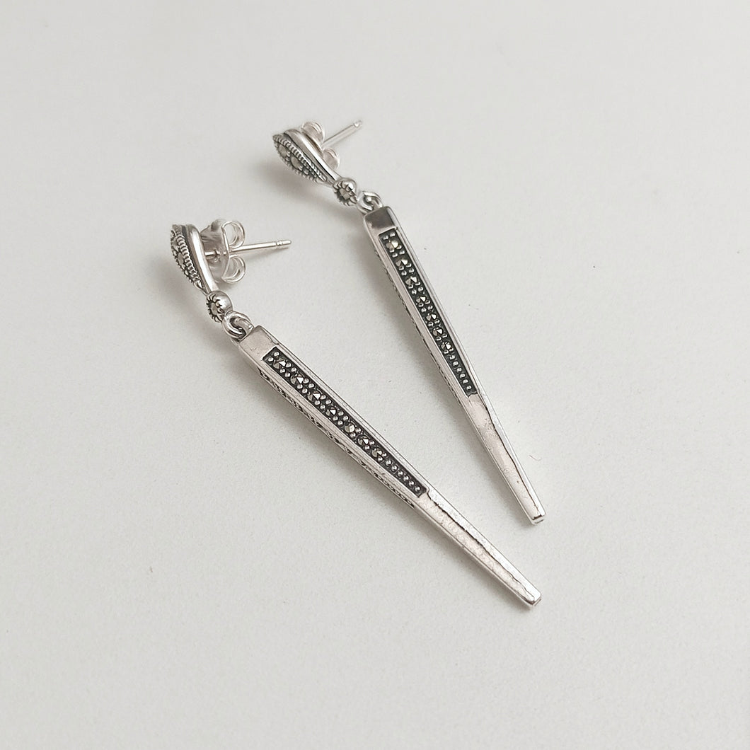 SILVER MARCASITE EARRINGS