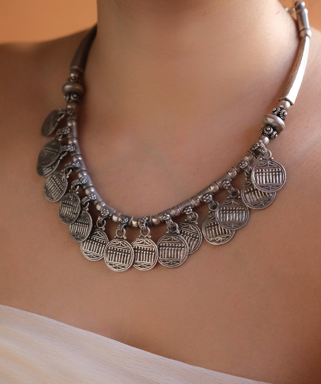 SILVER COIN NECKALCE
