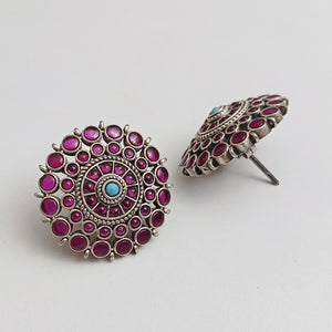 Red stone studs