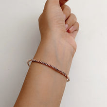 BRAIDED ROSE GOLD AND SILVER BRACELET