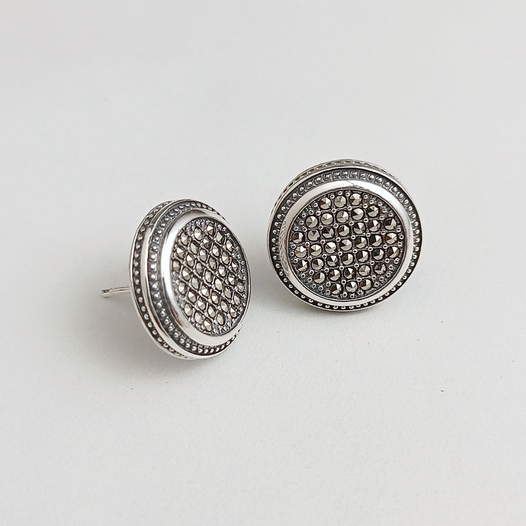 Marcasite button studs