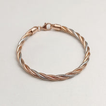 BRAIDED ROSE GOLD AND SILVER BRACELET