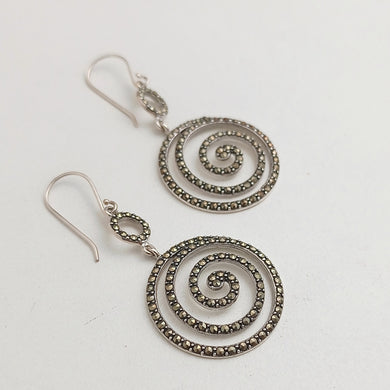 CONCENTRIC MARCASITE EARRINGS