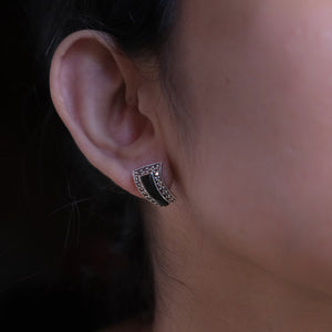 BLACK ONYX MARCASITE STUDS