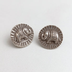 SILVER ELEPHANT STUDS