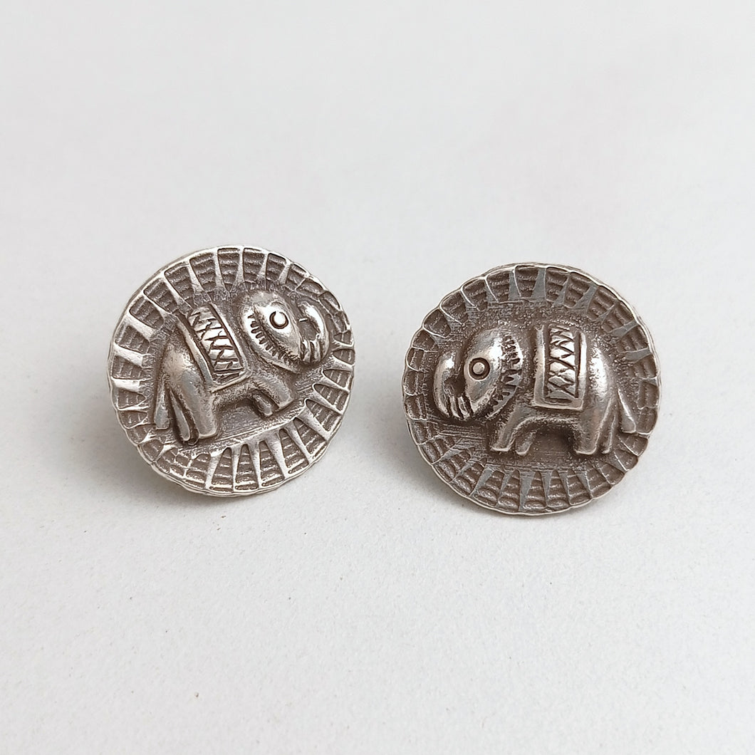 SILVER ELEPHANT STUDS