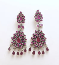 Silver ruby earrings