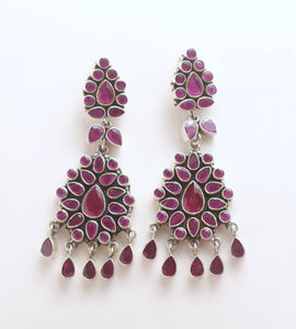 Silver ruby earrings