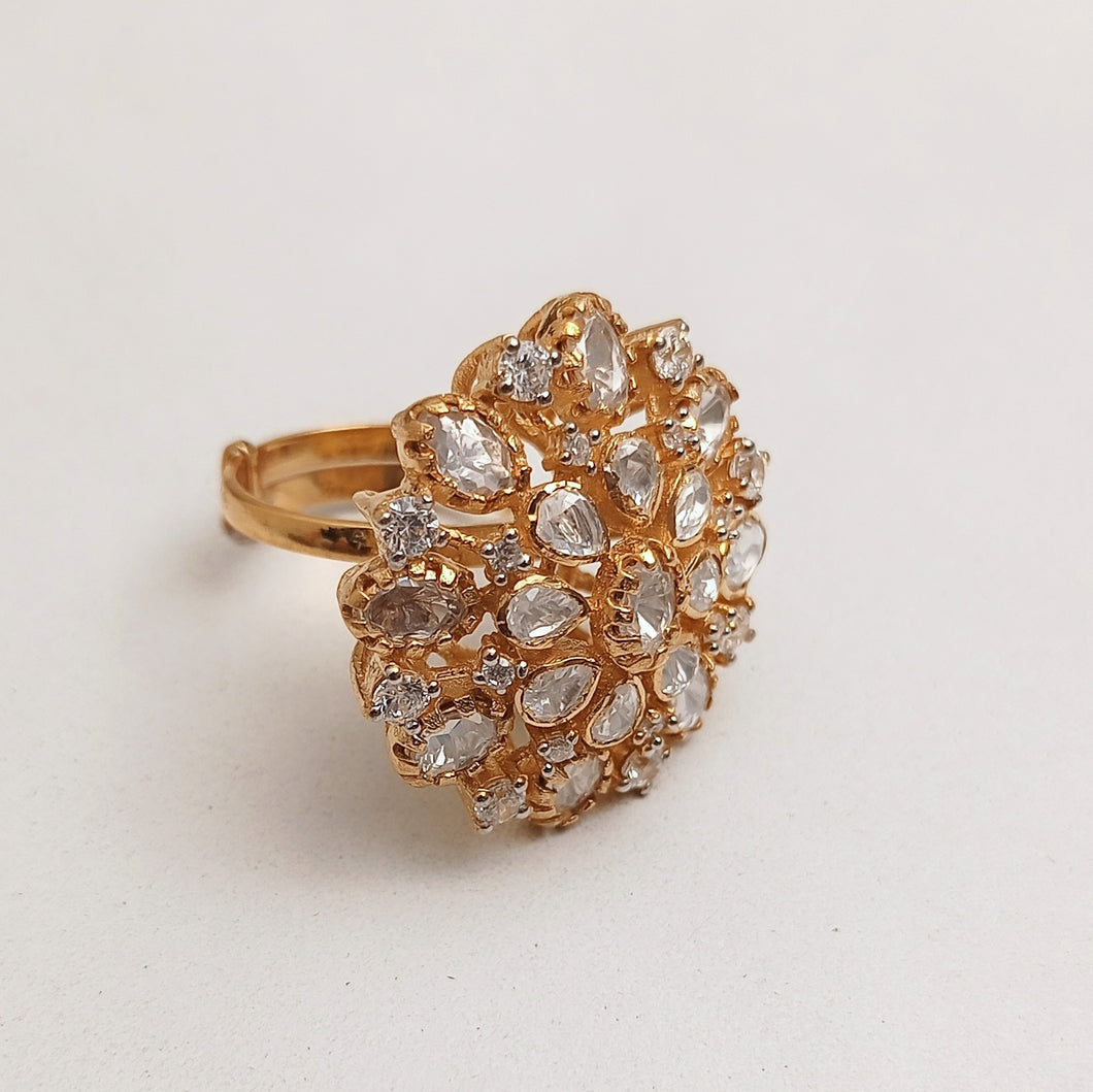 Floral moissanite ring