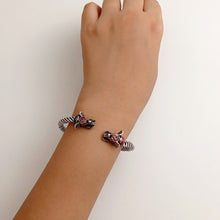SIIVER ENAMEL ELEPHANT HEAD KADA
