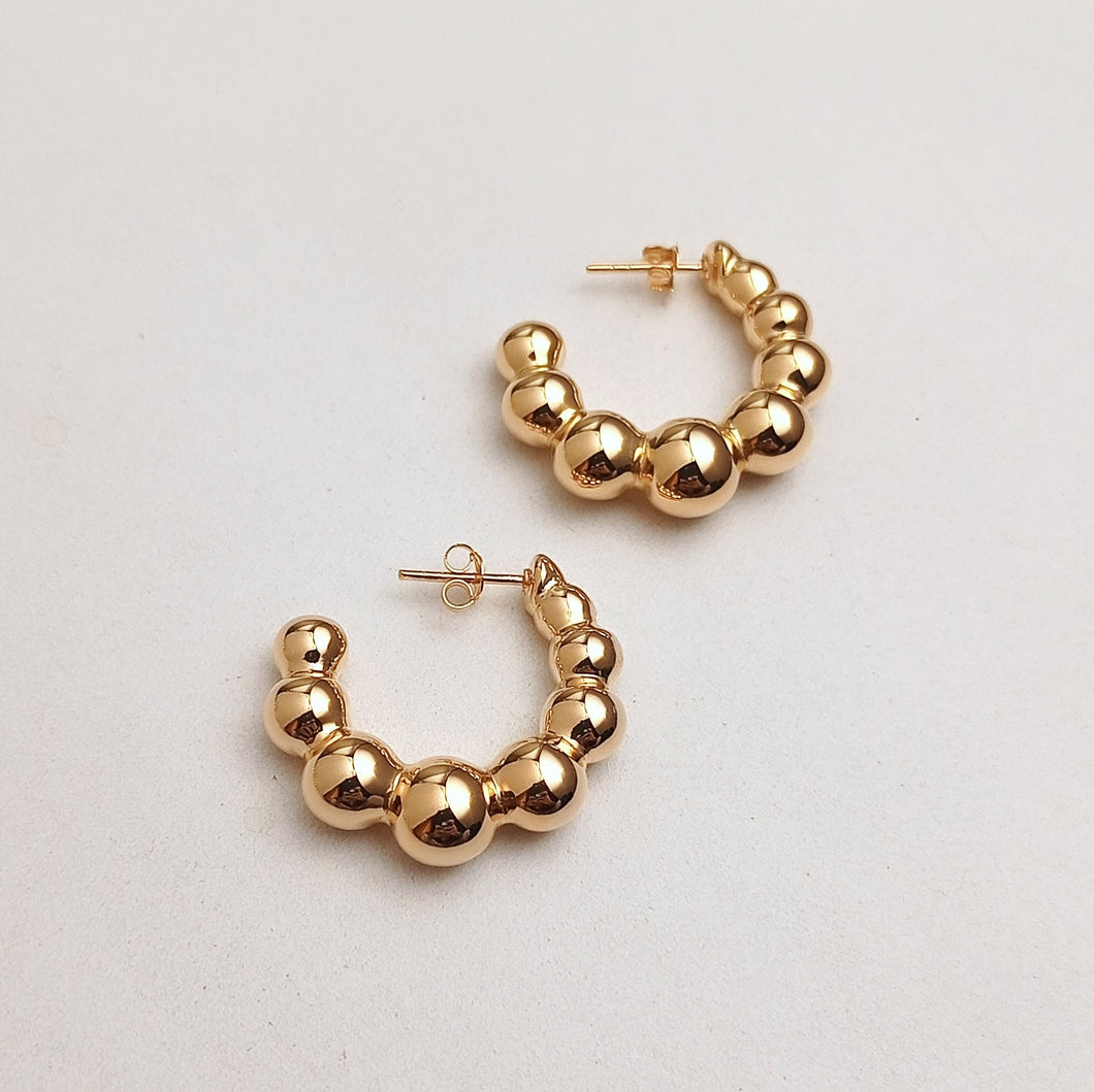 GOLD PLATED SILVER BALL HOOPS