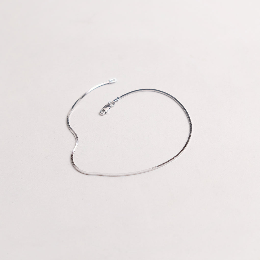 BOX SHAPED SILVER ANKLET