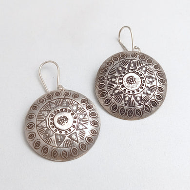 SILVER DISC EARRINGS
