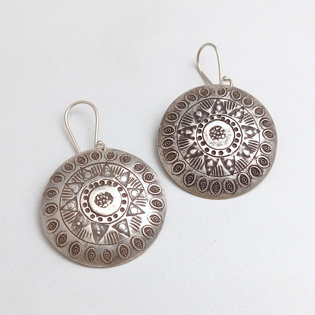 SILVER DISC EARRINGS