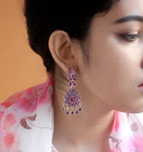 Silver ruby earrings