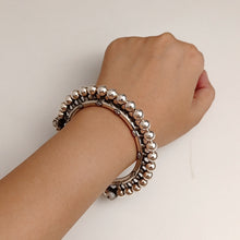Silver ball kada bracelet