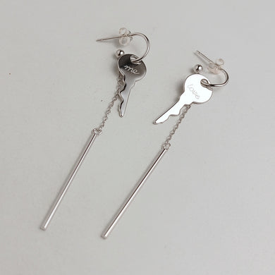 SILVER KEY EARRINGS