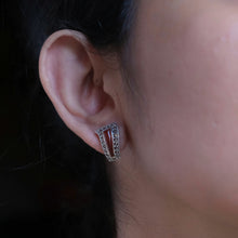 RED ONYX MARCASITE STUDS