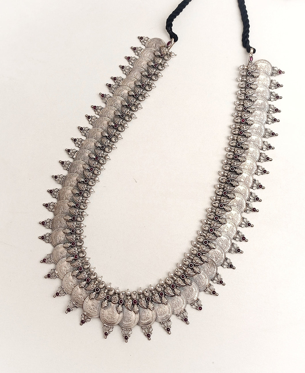 SILVER LAKSHMI COIN NECKALCE