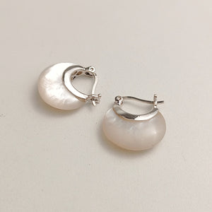 Mother of pearl hoop earrings