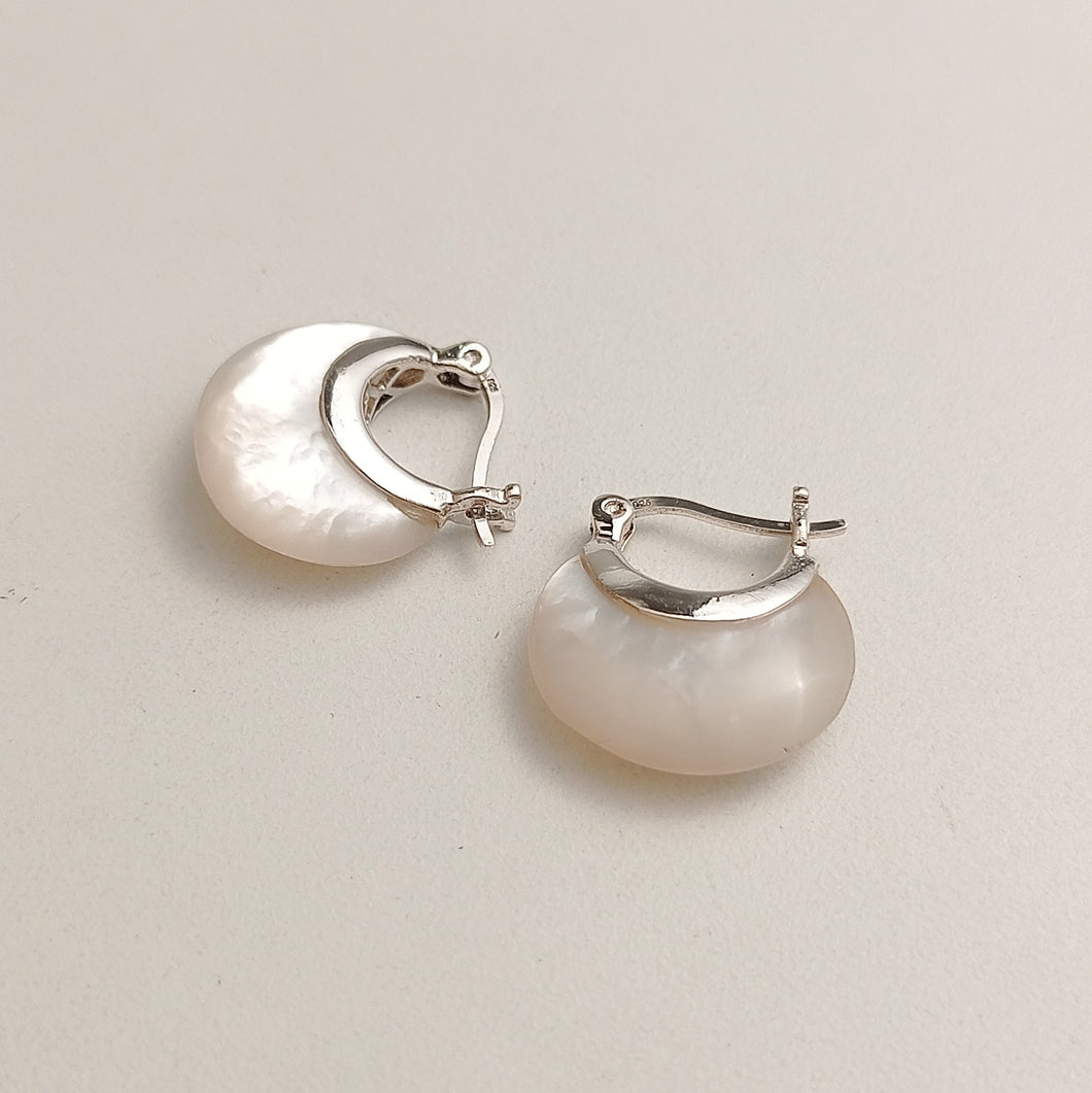 Mother of pearl hoop earrings
