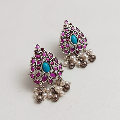 Red stone earrings
