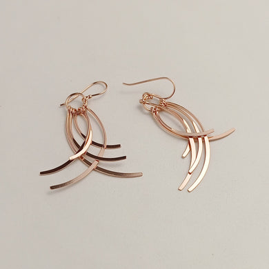 SWIRLY SILVER ROSE GOLD EARRINGS
